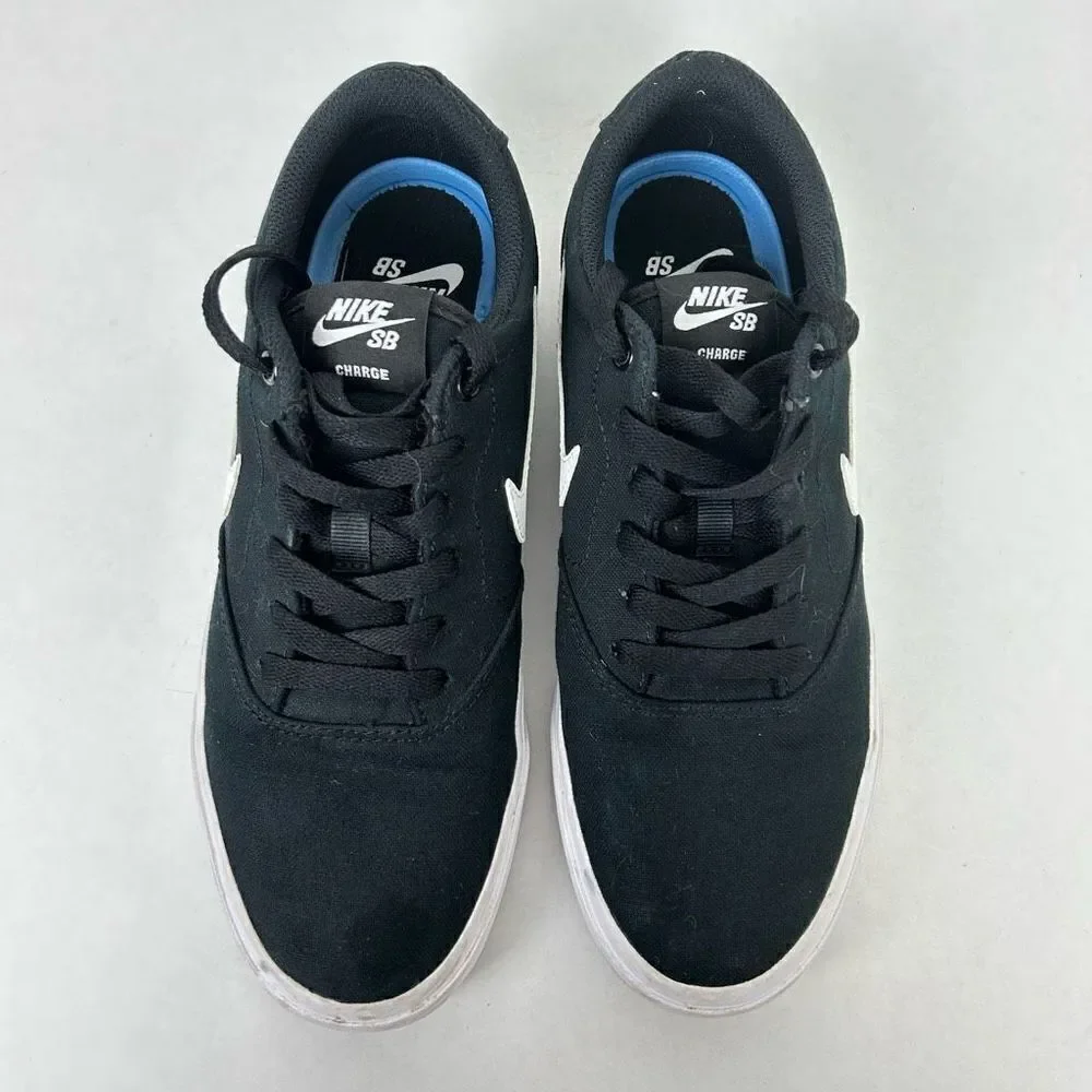 Nike SB Charge canvas skateboarding shoe sneaker CD6279-002 Size 7.5 black white